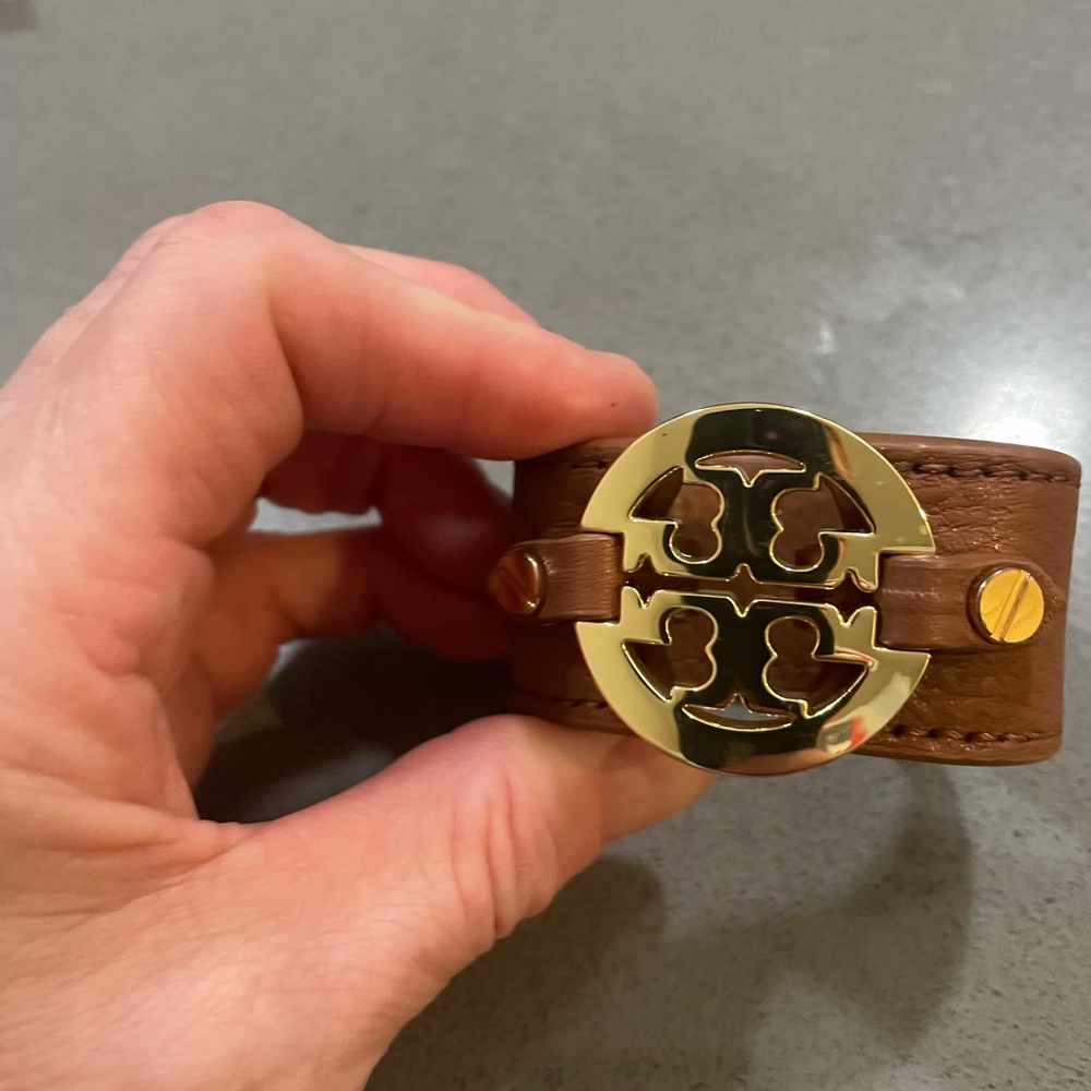 Tory Burch tan leather cuff